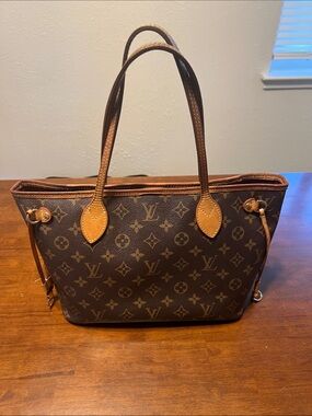 Louis Vuitton Monogram Canvas Tote in Brown and Tan Leather
